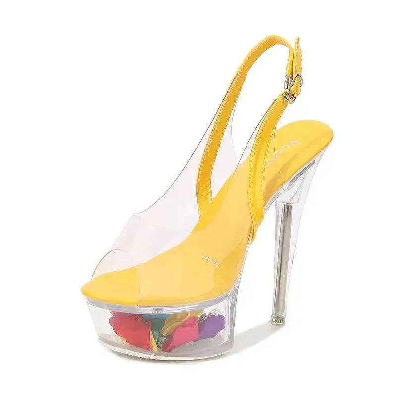 High Heel Platform Shoes High Heels 15CM Car Model Slippers - Velora