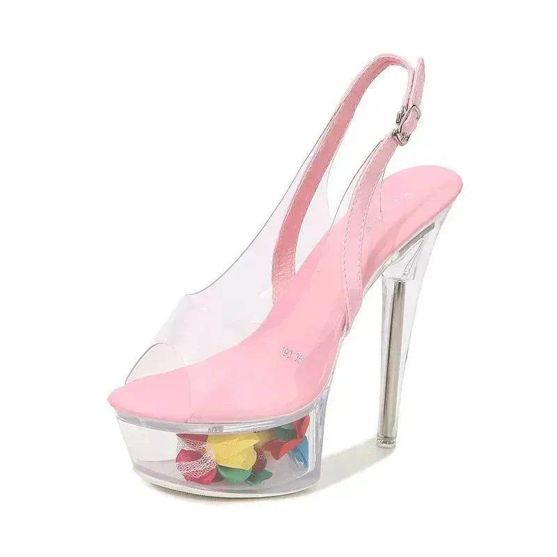 High Heel Platform Shoes High Heels 15CM Car Model Slippers - Velora