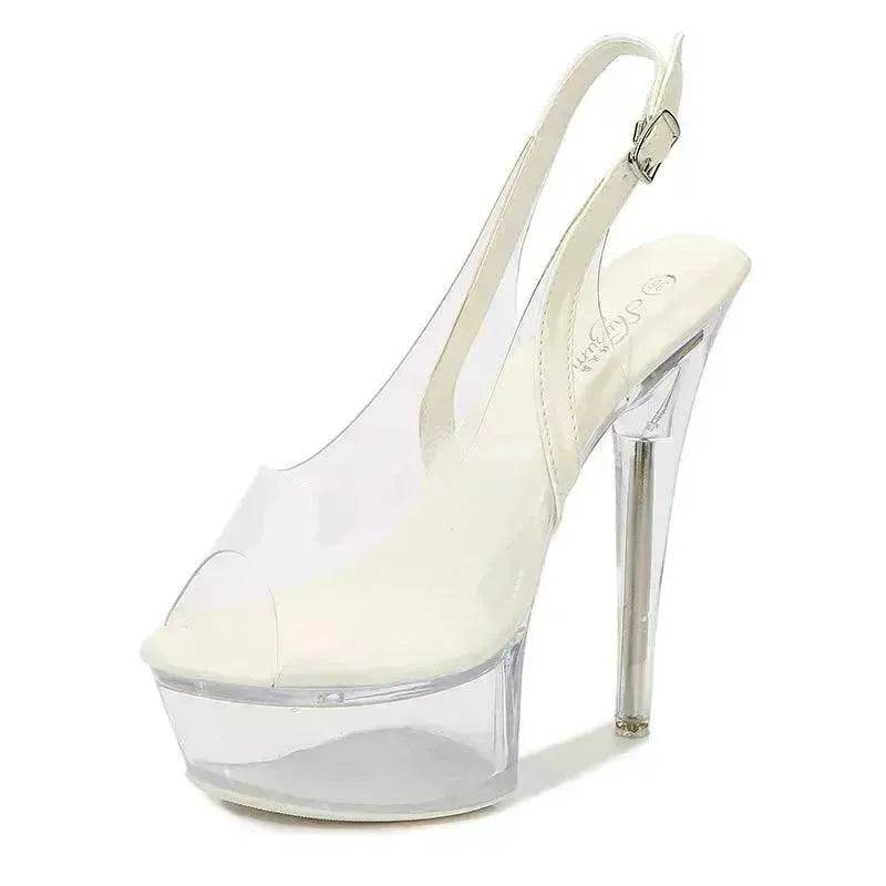 High Heel Platform Shoes High Heels 15CM Car Model Slippers - Velora