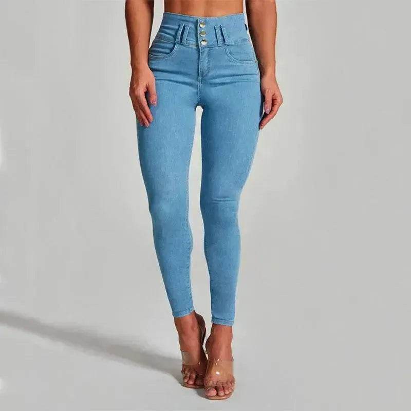 High Waist Jeans Women's Skinny Trousers Tight Stretch Shaping And Hip Lifting Pants - Velora