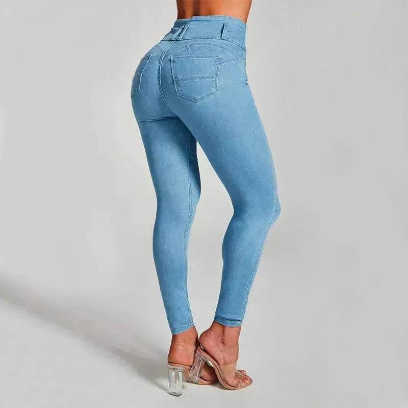 High Waist Jeans Women's Skinny Trousers Tight Stretch Shaping And Hip Lifting Pants - Velora