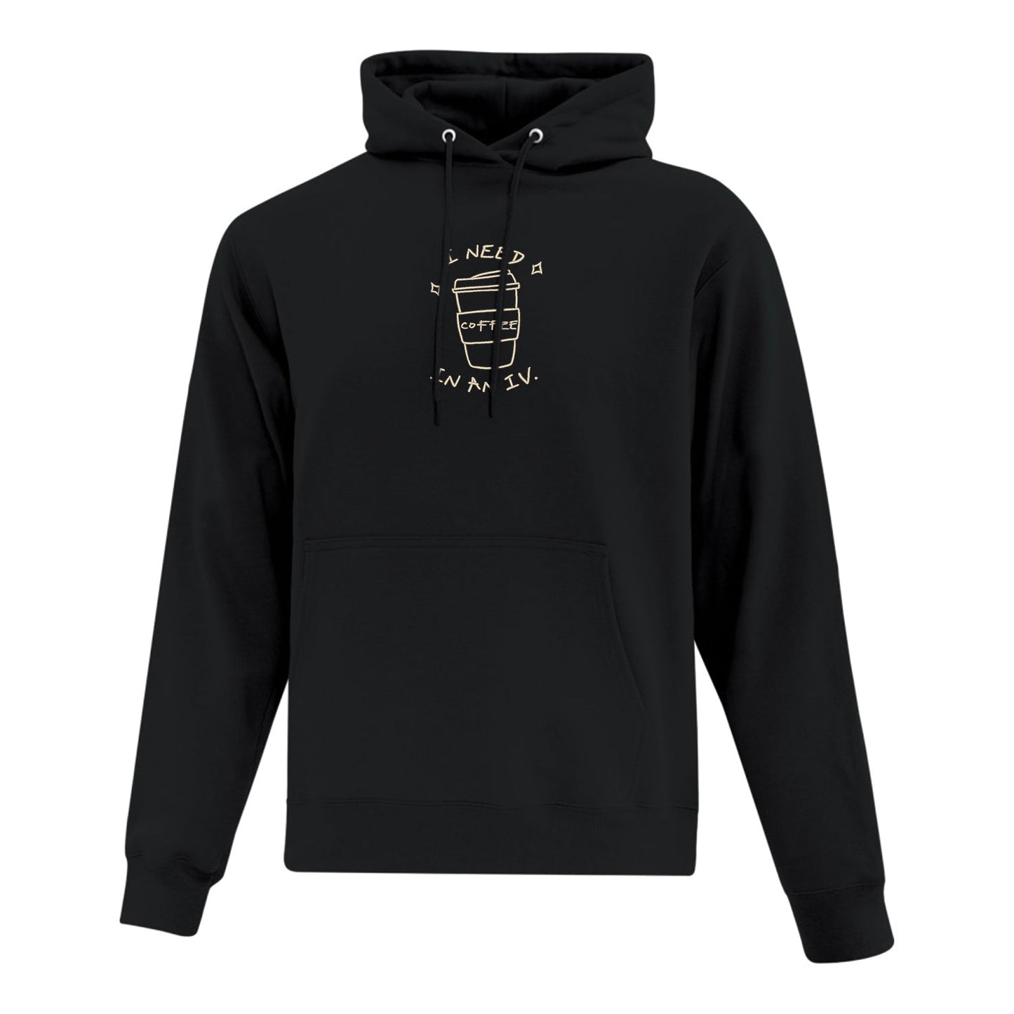 Hoodie "I Need Coffee" brodé
