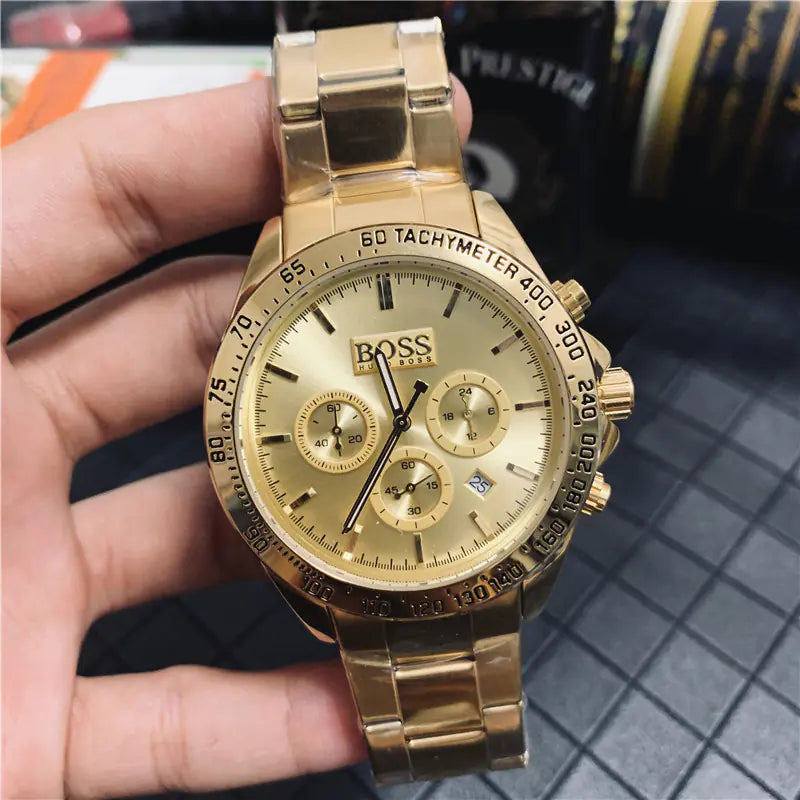 Boss Men's Quartz Watch with Calendar and Steel Band