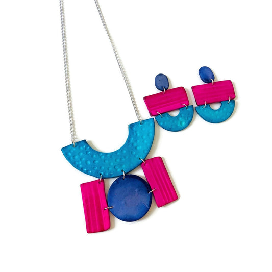 Colorful Statement Geometric Jewelry Set - Velora Luxury Fashion