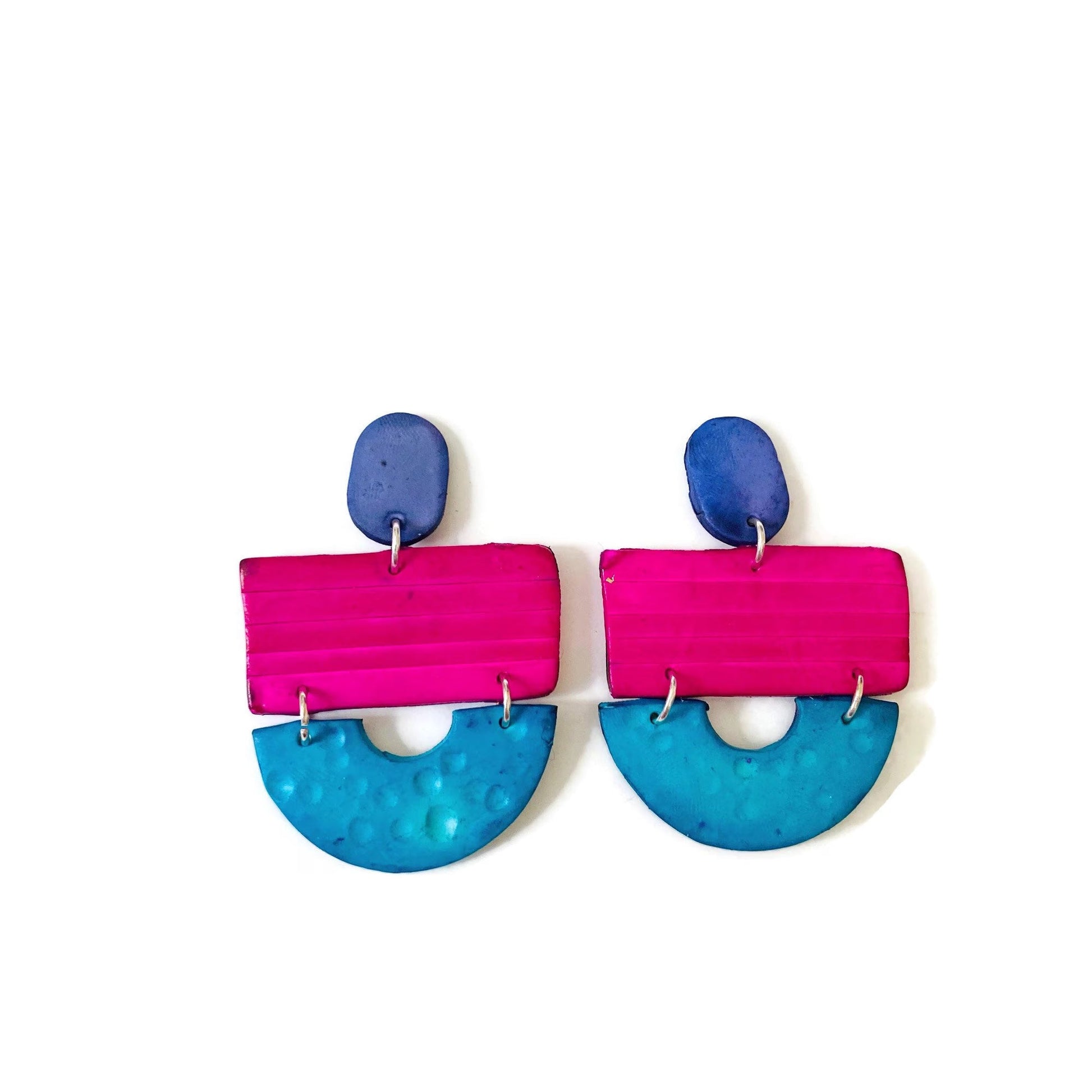 Chunky Statement Necklace in Turquoise, Denim Blue & Pink - Velora Luxury Fashion