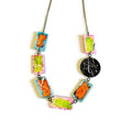 Bold Colorful Beaded Statement Necklace- Paint Spalsh - Velora Luxury Fashion