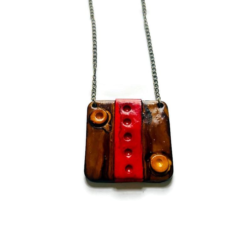 Bold Handmade Polymer Clay Pendant - Velora Luxury Fashion