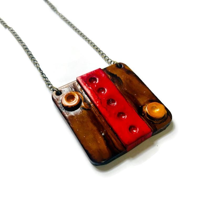 Bold Handmade Polymer Clay Pendant - Velora Luxury Fashion