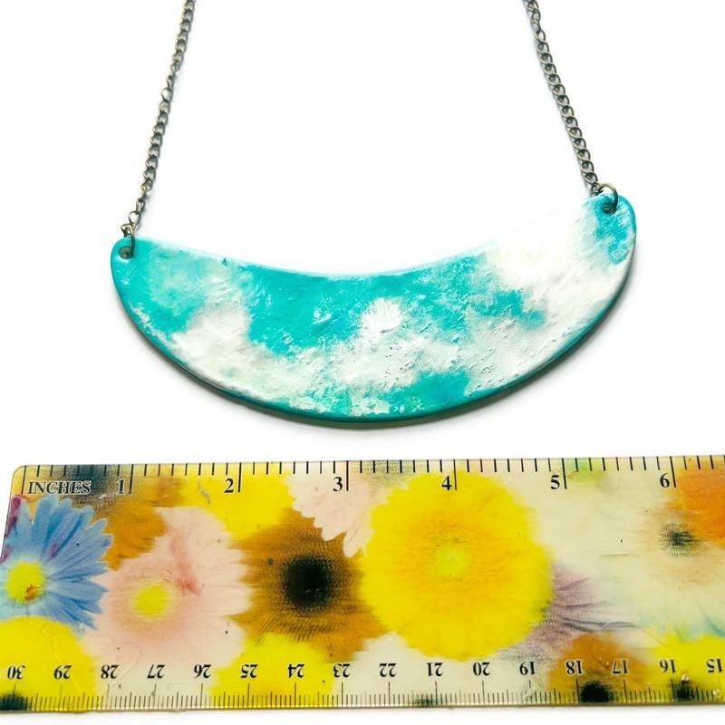 Turquoise and Silver Statement Necklace Handmade - Velora Luxury Fashion