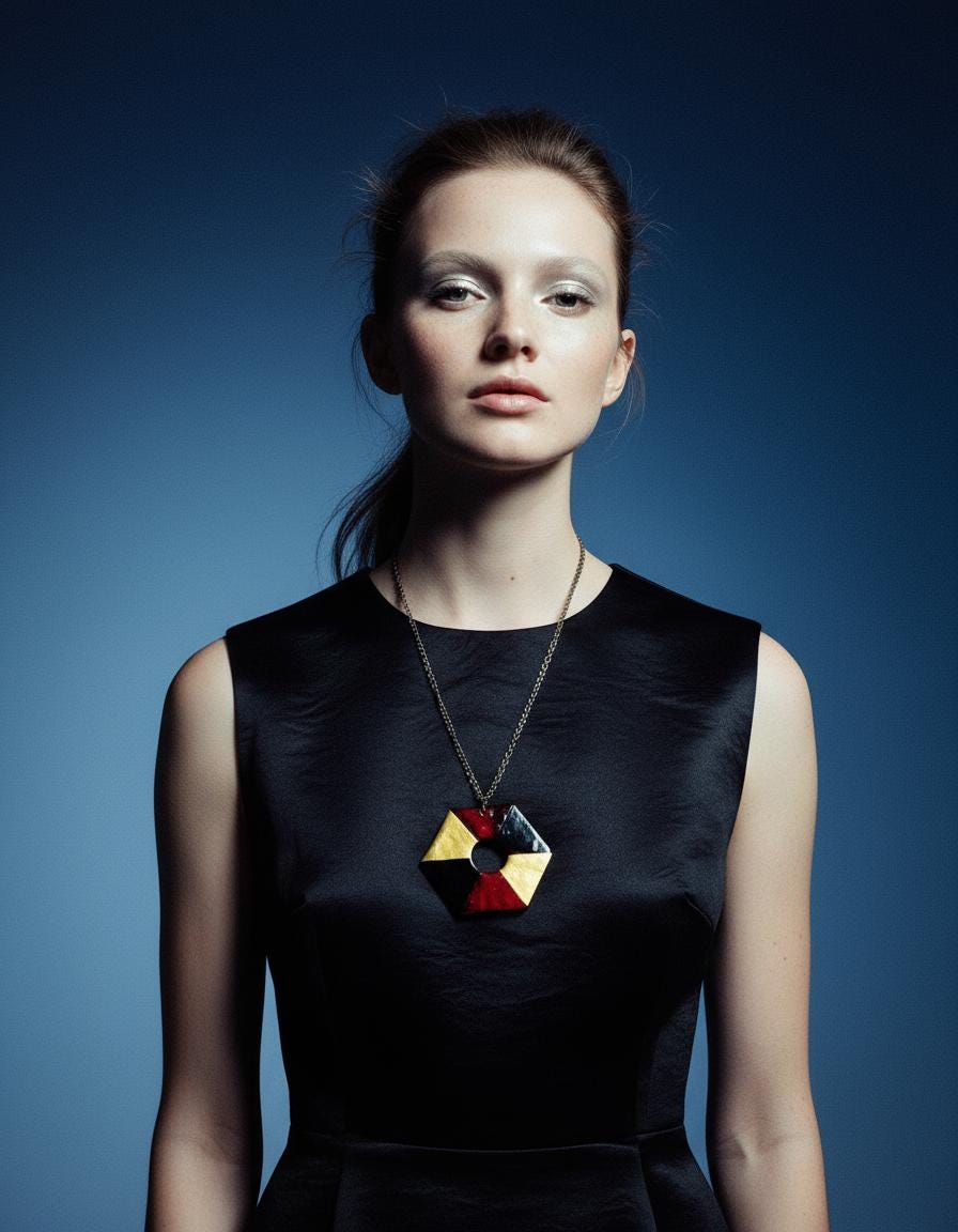 Colorful Chunky Hexagon Pendant Necklace Handmade - Velora Luxury Fashion