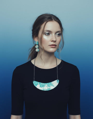 Handmade Necklace & Earrings Set in Turquoise and Silver - Velora Luxury Fashion