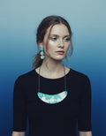 Turquoise and Silver Statement Necklace Handmade - Velora Luxury Fashion