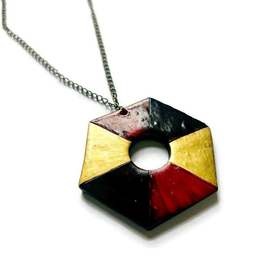 Large Hexagon Pendant Necklace Handmade - Velora Luxury Fashion
