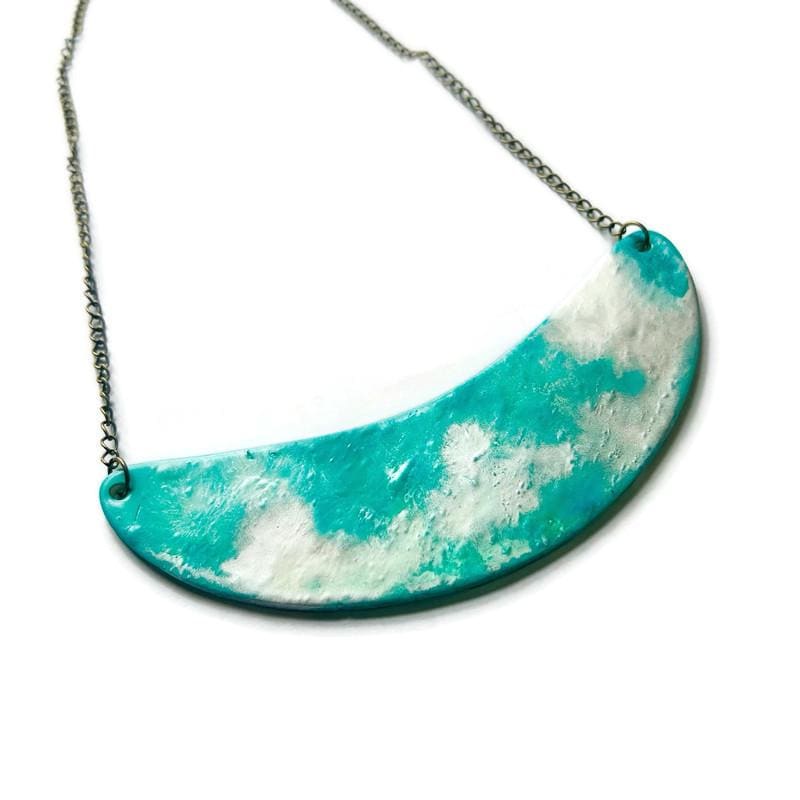 Handmade Necklace & Earrings Set in Turquoise and Silver - Velora Luxury Fashion