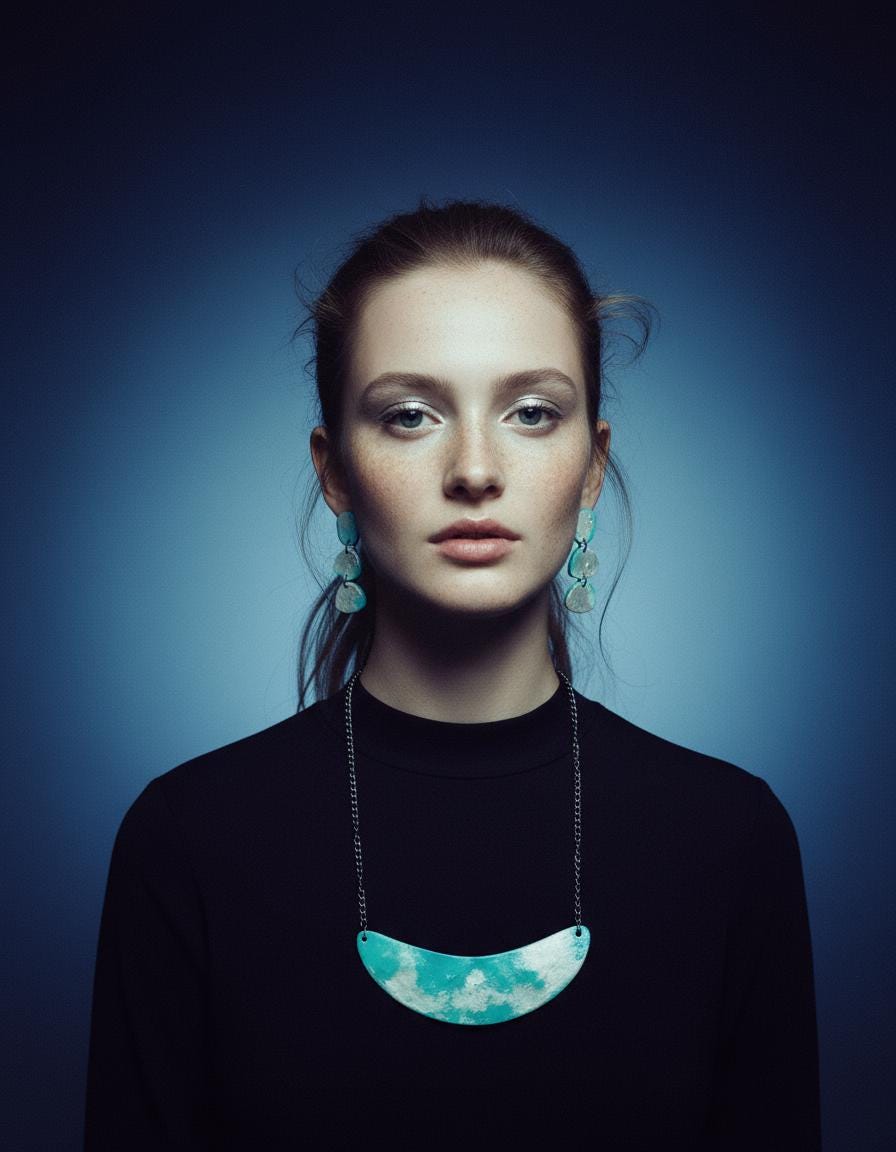 Handmade Necklace & Earrings Set in Turquoise and Silver - Velora Luxury Fashion
