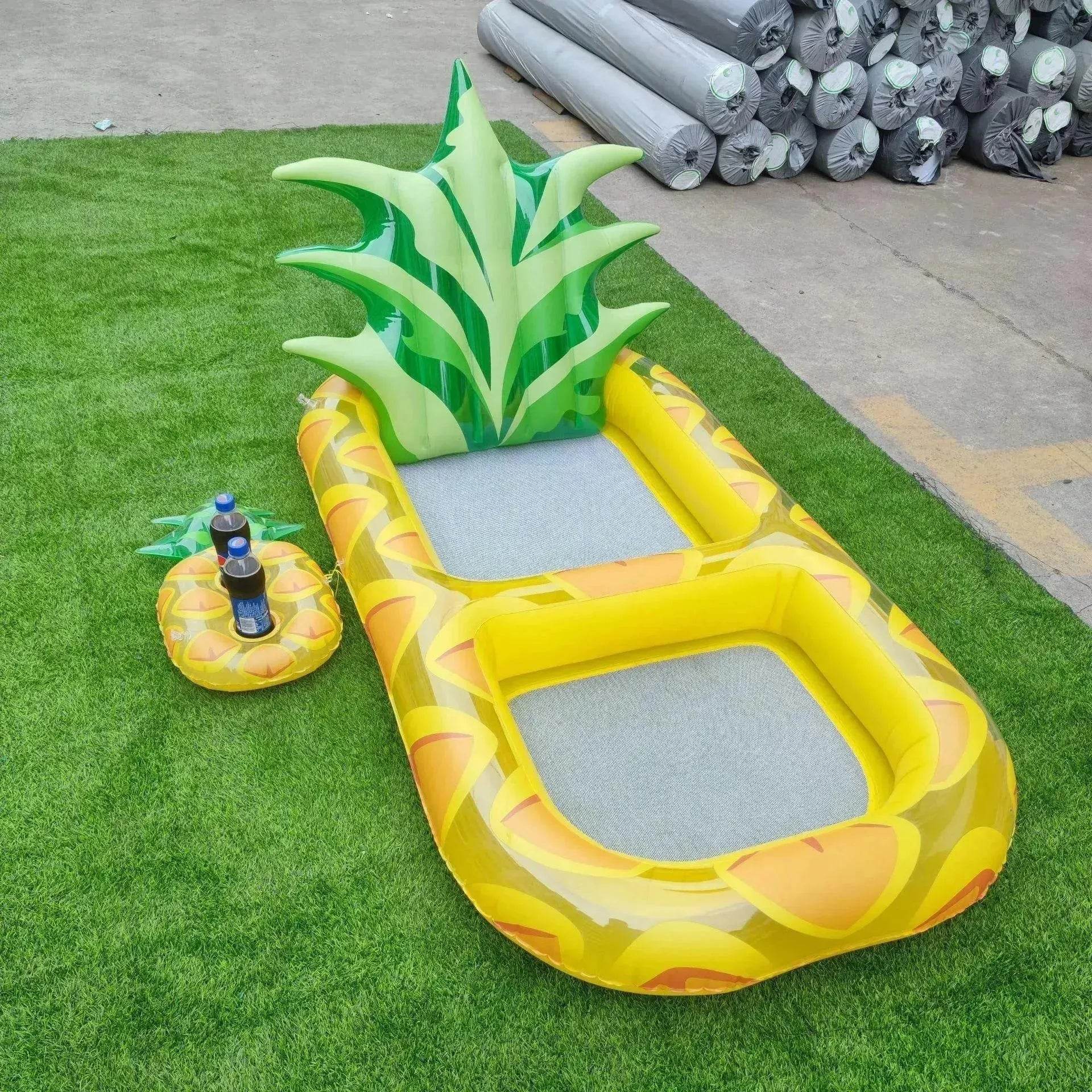 Inflatable Swimming Pool Pineapple Floating Row Air Cushion Bed Summer Water Floating Hammock Air Mattress Water Sports Toys - Velora