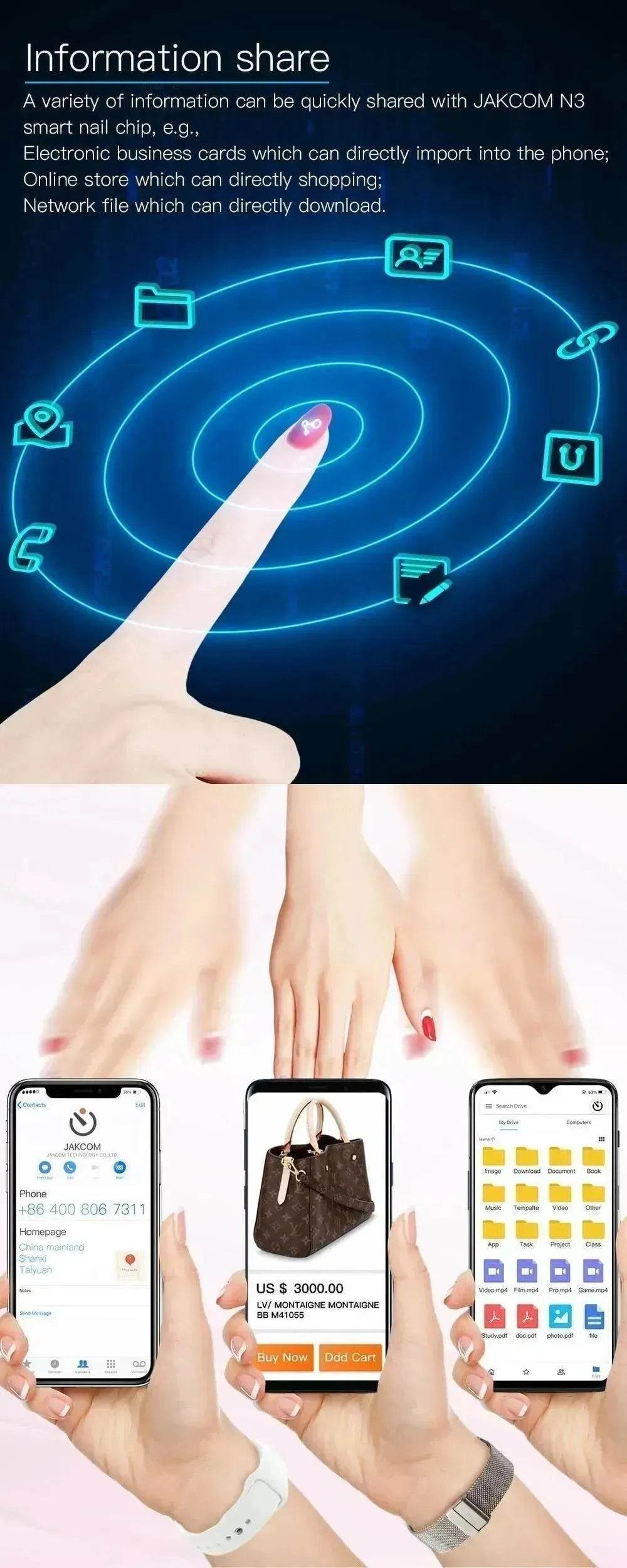 JAKCOM N3 Smart Wireless Sensor Nail Chip - Velora