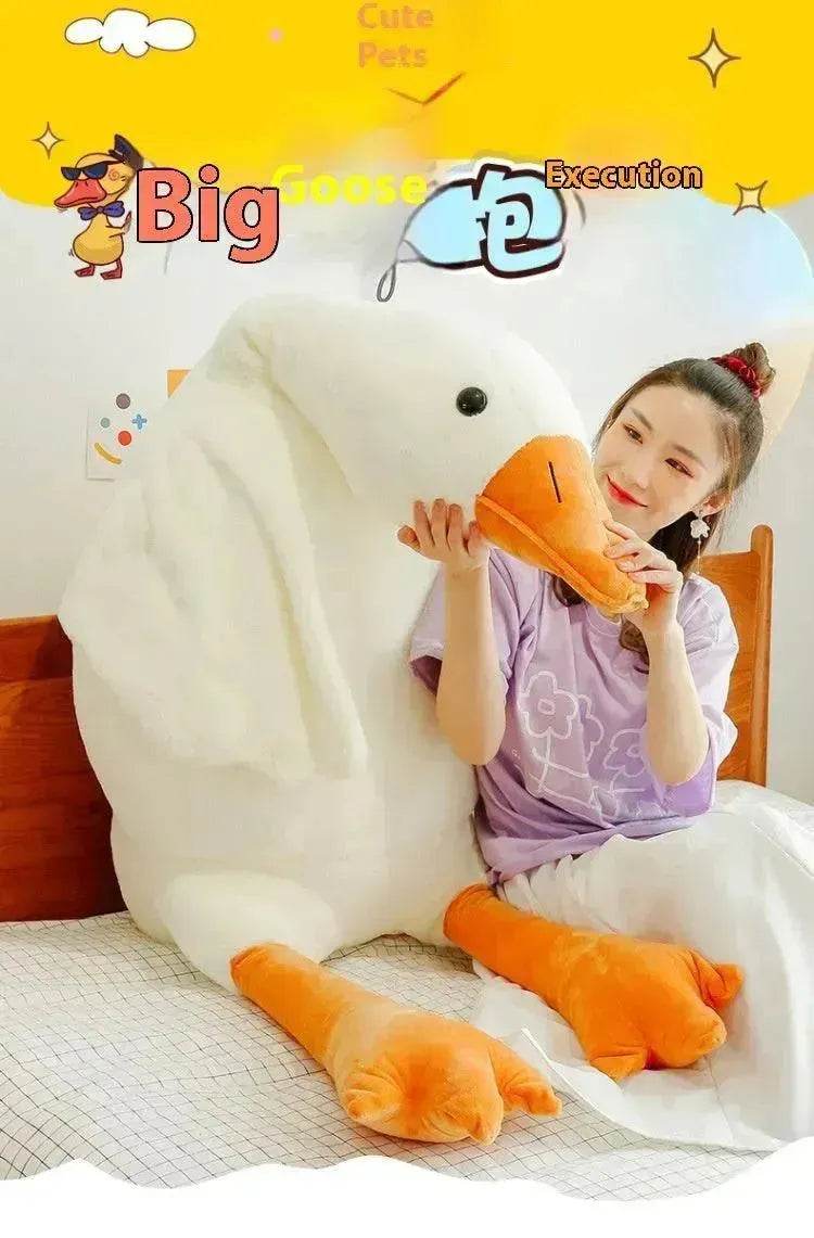 Kids Children Cute Big White Geese Pillow Plush Toy Stuffed Animal Plushies - Velora