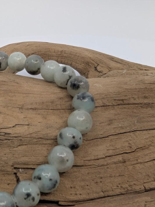 Kiwi Jasper Bracelet — 8mm Round Beads