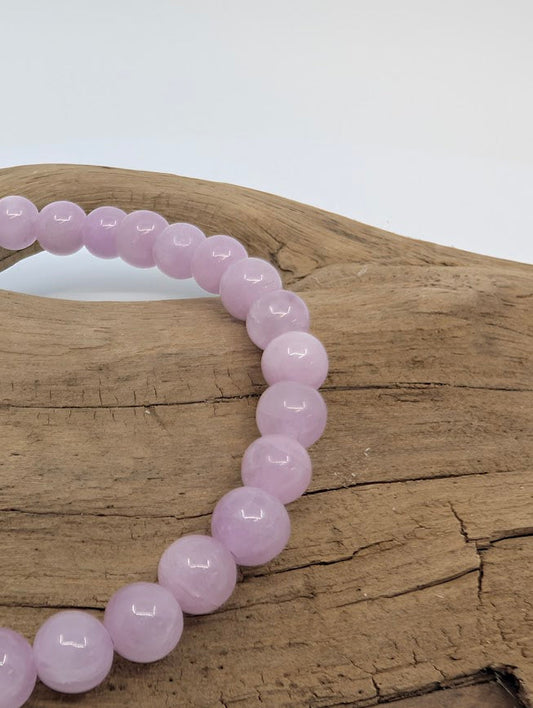 Kunzite Bracelet – 6 mm & 8 mm Natural Pink Spodumene (AA Grade)