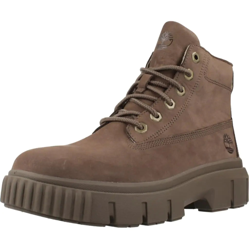 Timberland Womens Greyfield Mid Lace Up Fashion Boot Medium Brown Nubuck 5.5 Wide