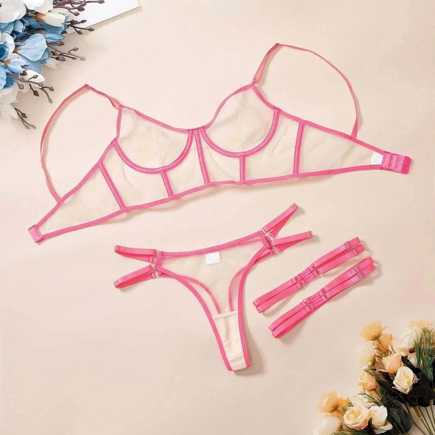 Lace Mesh Girl Lingerie Set - Velora