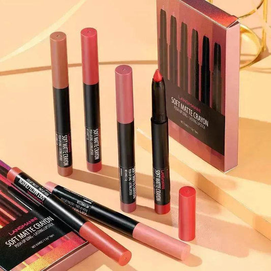 Langmanni Makeup Lipstick Set Of Six Matte Matte Lipsticks Lip Gloss Set - Velora