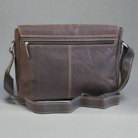 Greenwood Leather Laptop Bag. Premium Waxed Pull-Up Leather Messenger Bag Boutique of Leathers/Open Road