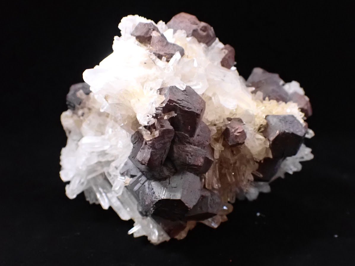 Large Black Pyrite & Quartz Cluster – Fengjiashan Mine (1043g)