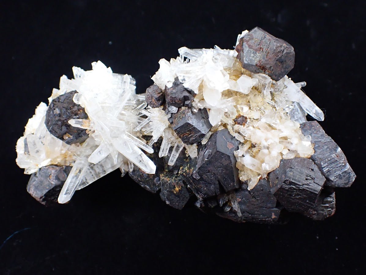 Large Black Pyrite & Quartz Cluster – Fengjiashan Mine (522g)