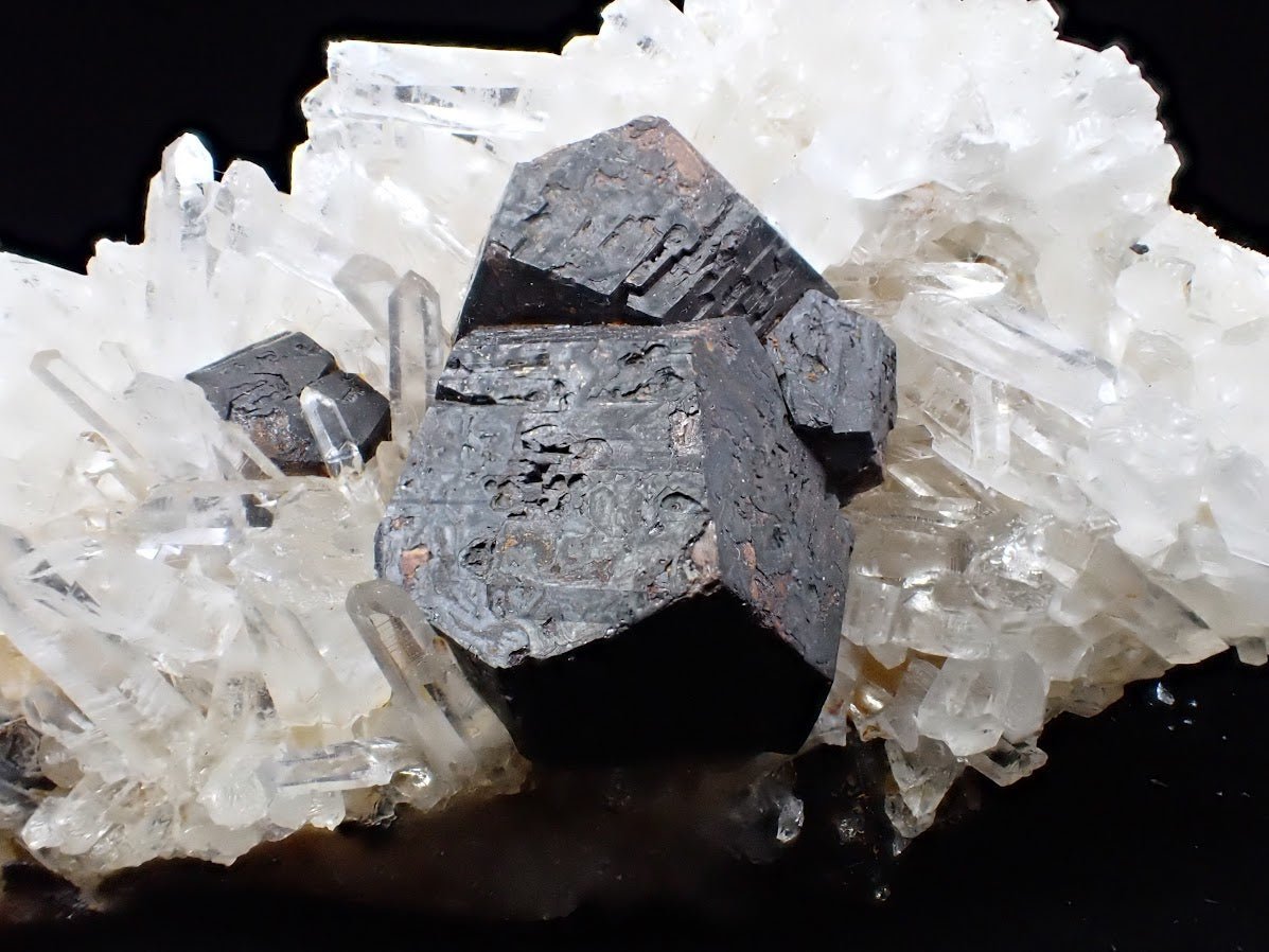 Large Black Pyrite with Quartz – Fengjiashan Mine (6in.)