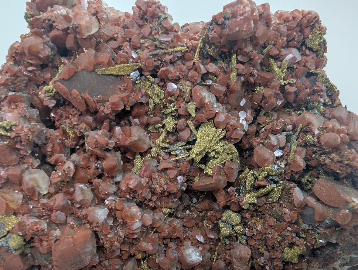 Large Museum-Quality Red Calcite with Pyrite 10 x 8in. 4.67kg- Daye Mine, Hubei Province, China