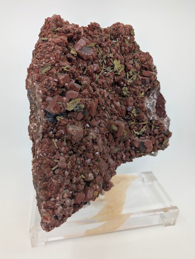Large Museum-Quality Red Calcite with Pyrite 10 x 8in. 4.67kg- Daye Mine, Hubei Province, China