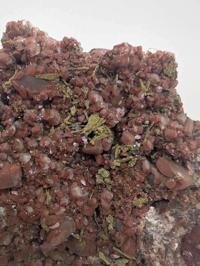 Large Museum-Quality Red Calcite with Pyrite 10 x 8in. 4.67kg- Daye Mine, Hubei Province, China