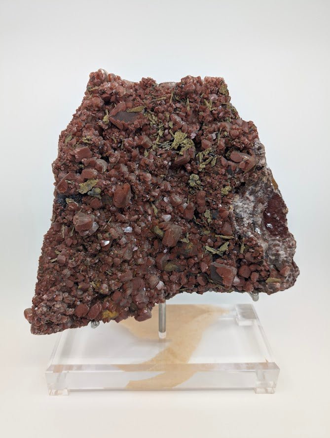 Large Museum-Quality Red Calcite with Pyrite 10 x 8in. 4.67kg- Daye Mine, Hubei Province, China