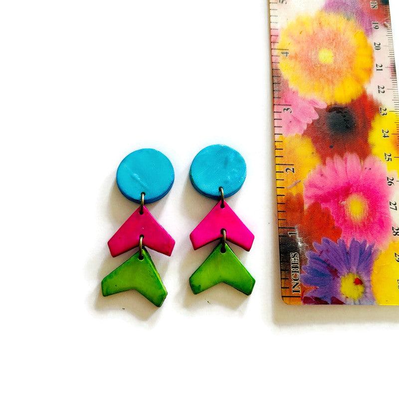 Large Neon Geometric Pendant Handmade - Velora Luxury Fashion