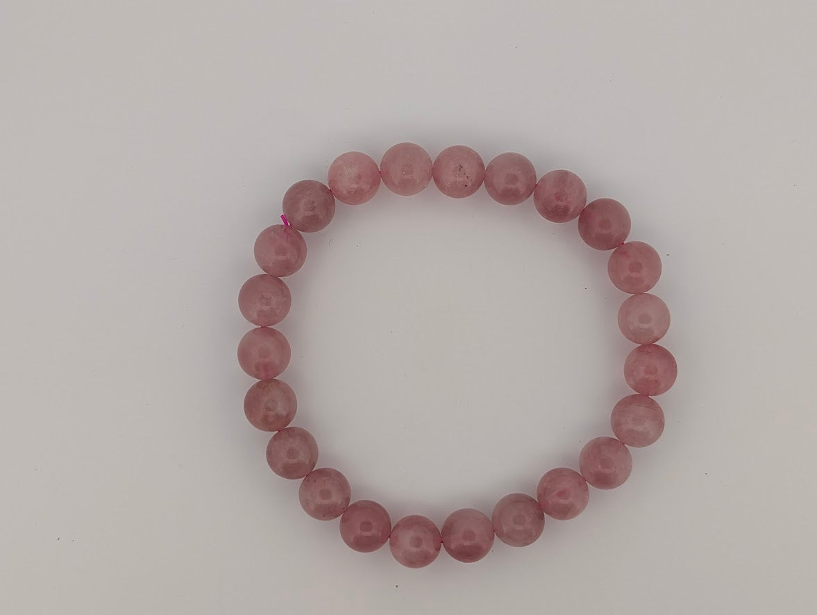Lavender Rose Quartz Bracelet — 6mm & 8mm Round Beads