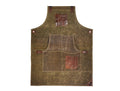 Leather Canvas Apron - Seaweed Green - Velora Luxury Fashion