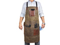 Leather Canvas Apron - Seaweed Green - Velora Luxury Fashion