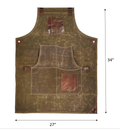 Leather Canvas Apron - Seaweed Green - Velora Luxury Fashion