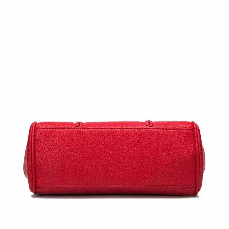Leather handbags lychee pattern handbag - Velora