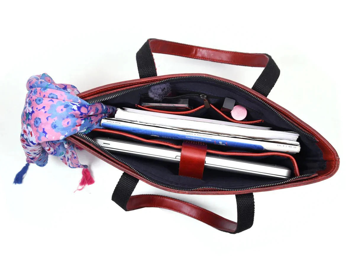 Leather Myra Tote Bag - Velora Luxury Fashion