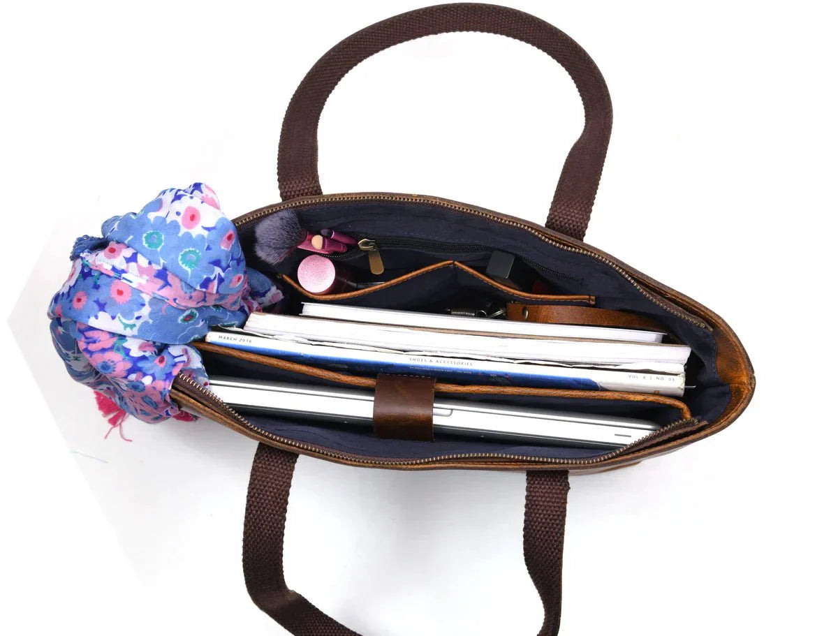 Leather Myra Tote Bag www.Shopthatapp.com