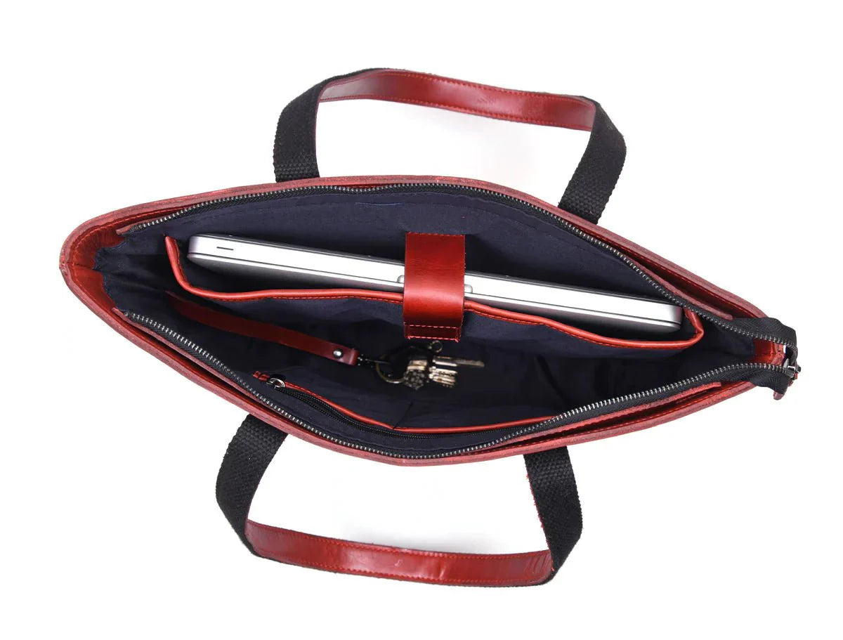 Leather Myra Tote Bag - Velora Luxury Fashion