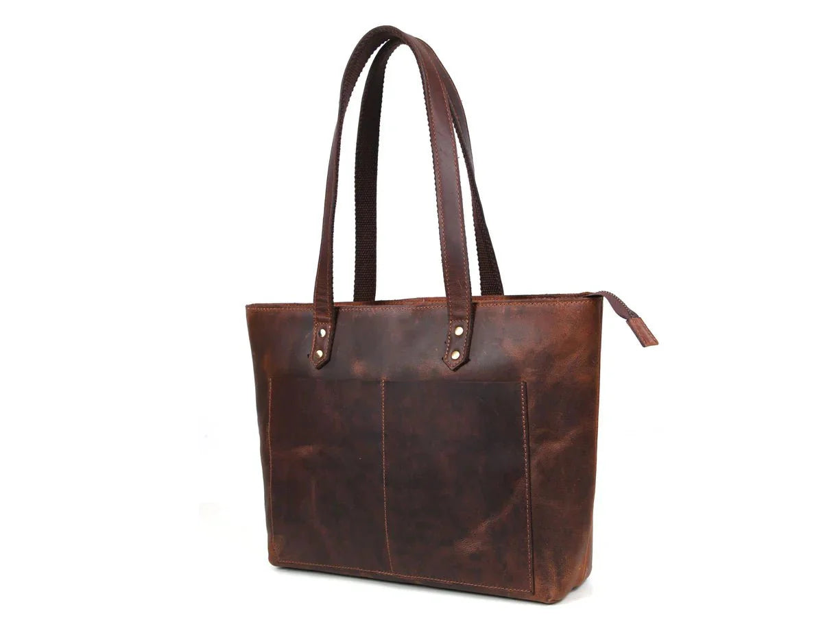 Leather Myra Tote Bag - Velora Luxury Fashion