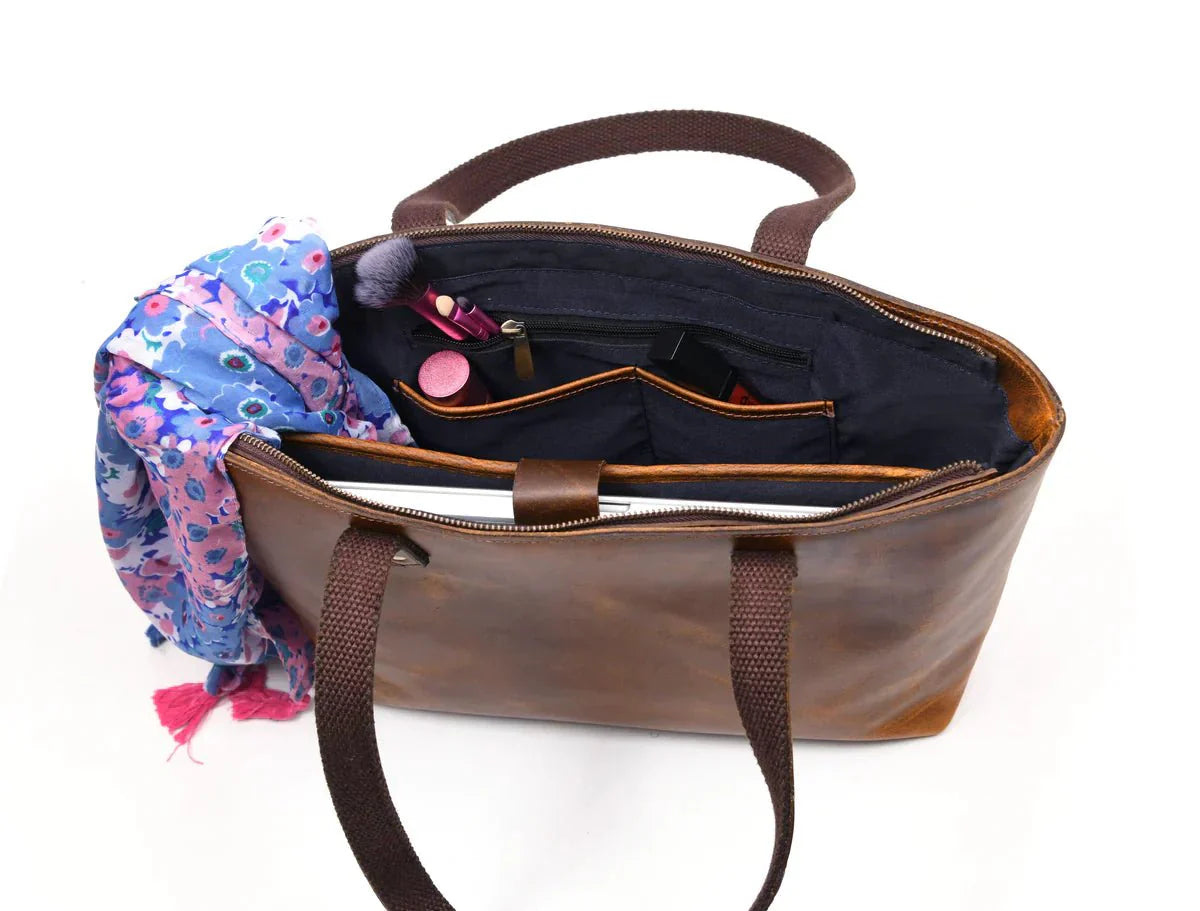 Leather Myra Tote Bag www.Shopthatapp.com