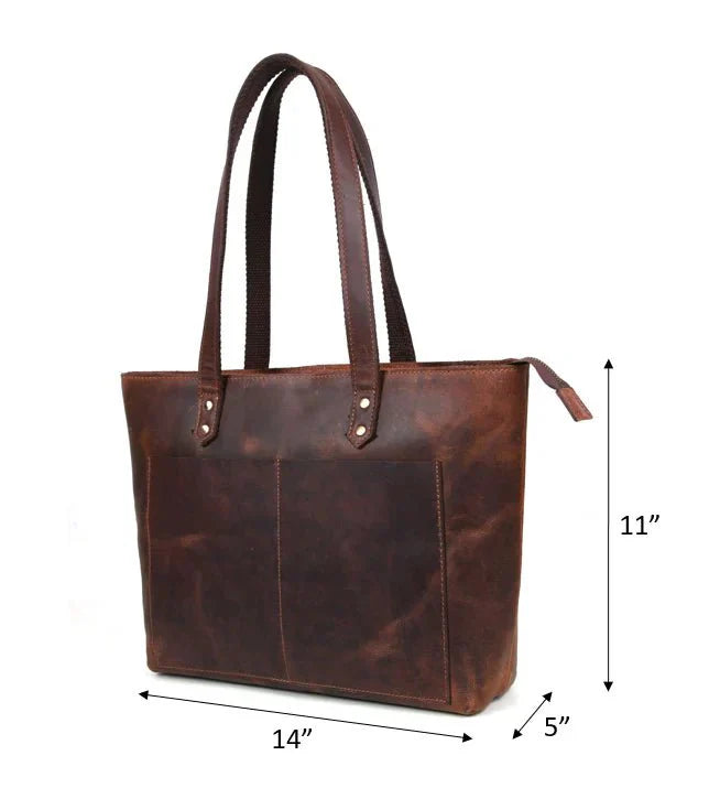 Leather Myra Tote Bag - Velora Luxury Fashion