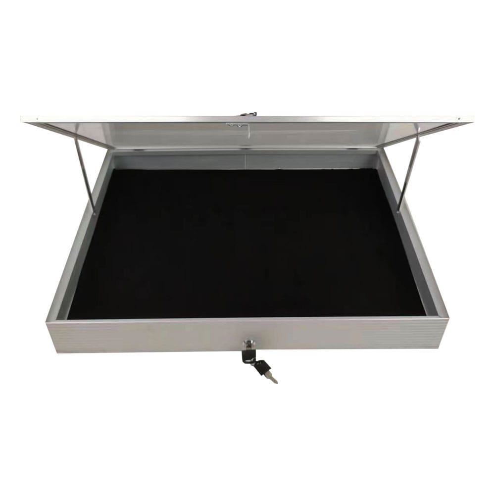 EVORETRO Lockable Aluminum Display Case 36 x 24 x 4" Silver– Secure Showcase for Collectibles