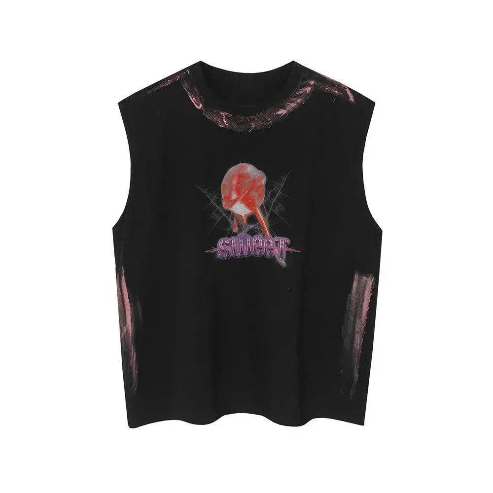 Lollipop Printed Waistcoat Half Sleeve - Velora