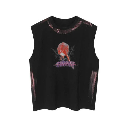 Lollipop Printed Waistcoat Half Sleeve - Velora